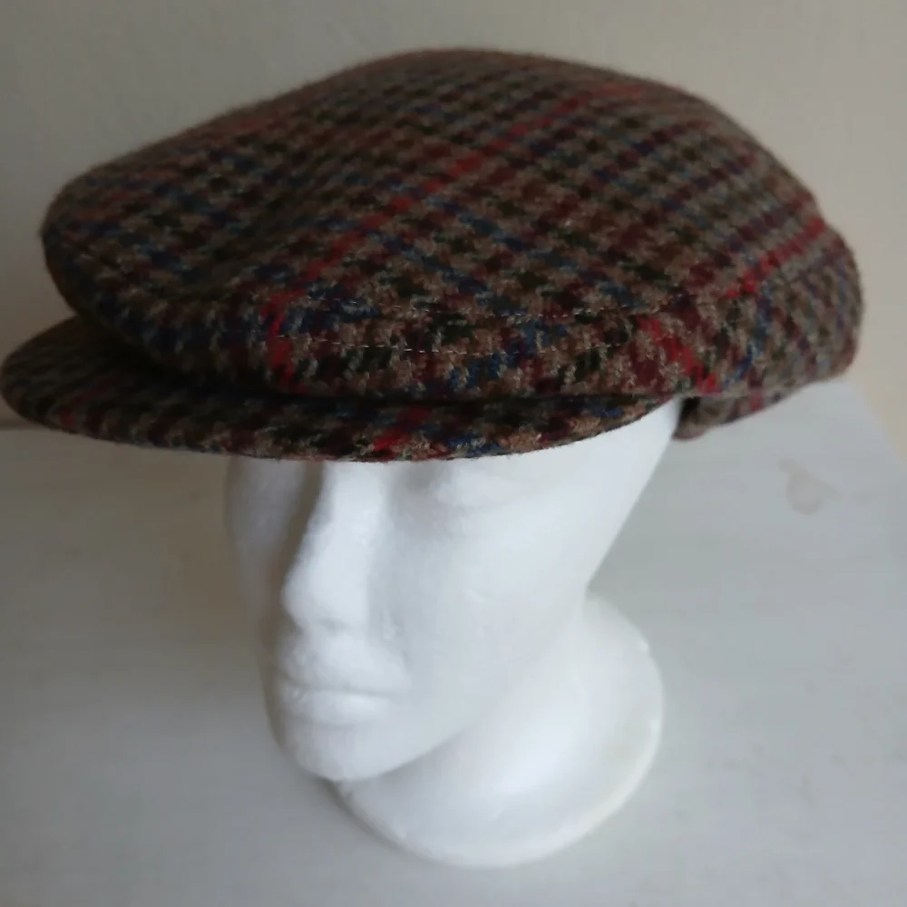 Aquascutum London Brown Multi-Color Tweed Flat Cap